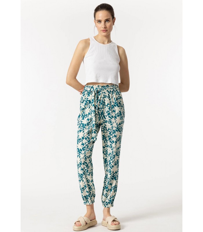 Tiffosi women's floral trousers (10048899-AGNES-879-GREEN)