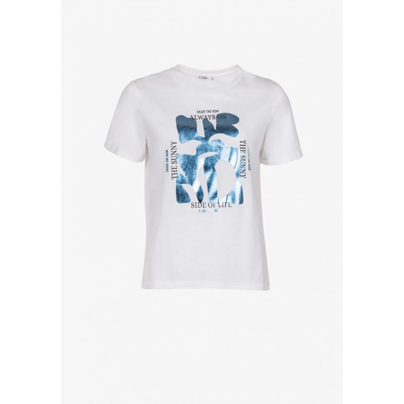 Tiffosi women's T-shirt with round neckline (10048925-BALTIC-001-WHITE)