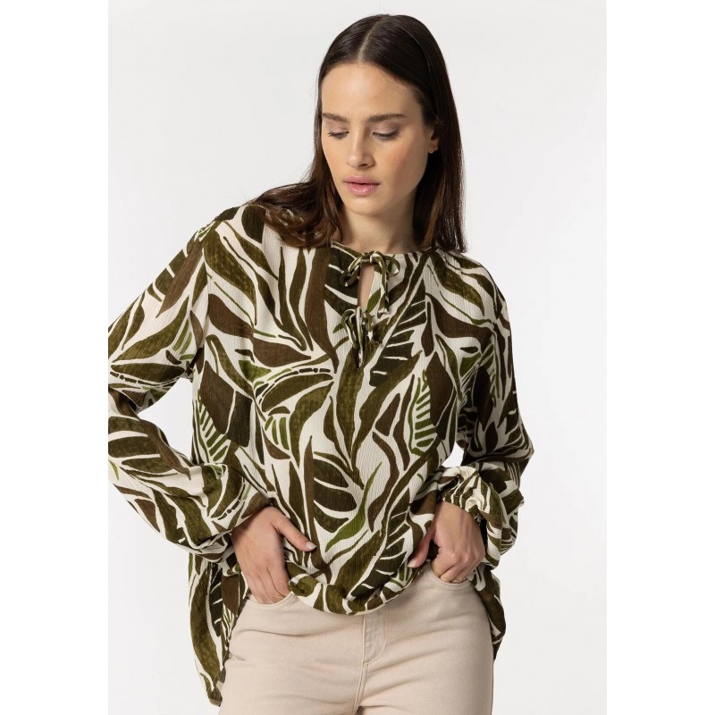 Tiffosi women's long-sleeved blouse (10049073-DAKAR-828-KHAKI)