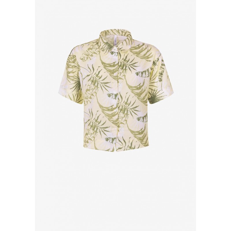 Women's floral short-sleeved shirt Tiffosi (10049132-NILO-104-CREM)