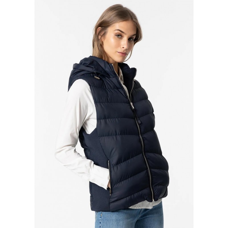 Tiffosi women's hooded vest (10049245-EVE-790-NAVY)