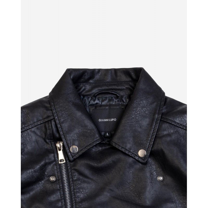 Men's biker jacket Gianni Lupo (GL9767-BLACK)