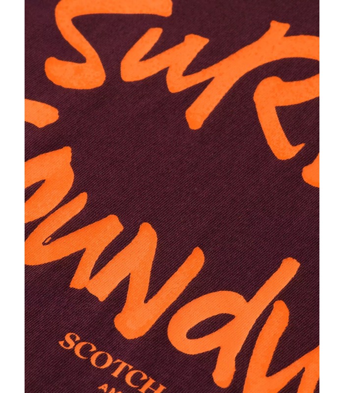 Men's T-shirt with a round neckline Scotch & Soda (175594-6637-BURGUNDY)