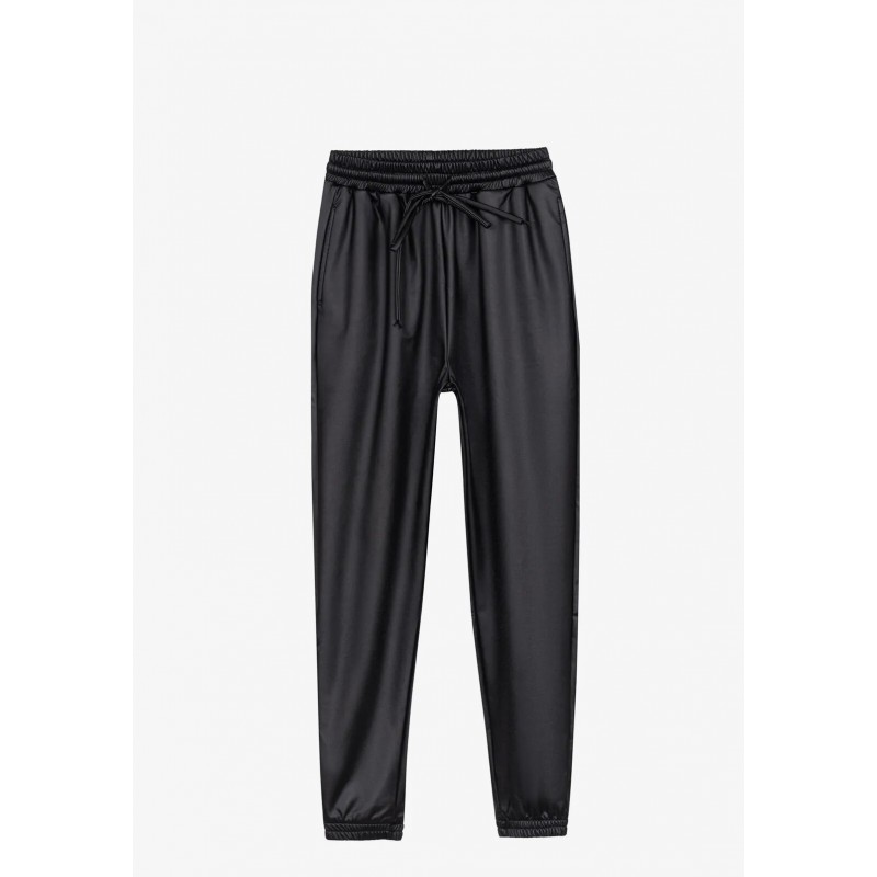 Women's elastic eco leather trousers Tiffosi (10047750-FELY-000-BLACK)