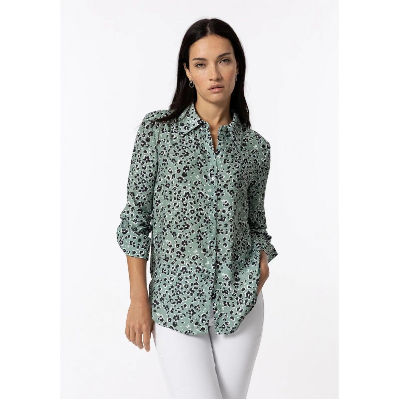 Women's long-sleeved fullprint shirt Tiffosi (10051252-846-PARADISE-GREEN)