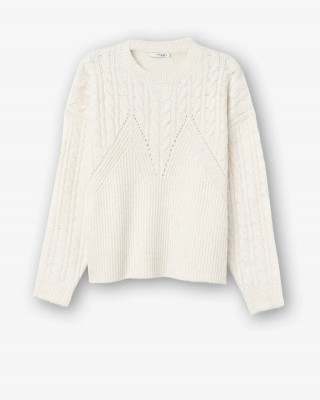 Women's pullover with a round neckline Tiffosi (10051316-104-HESTIA-OFF-WHITE)