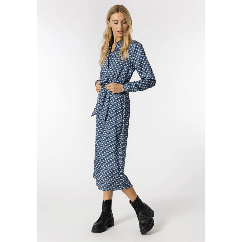 Women's buttoned fullprint dress Tiffosi (10052050-747-SODADE-BLUE)
