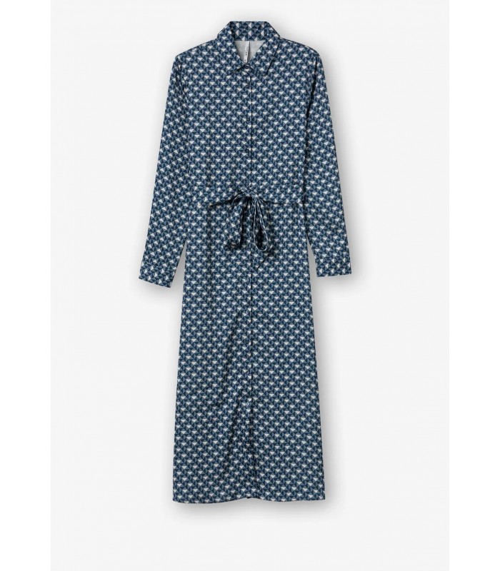 Φόρεμα μακρυμάνικο fullprint με κουμπάκια Tiffosi (10052050-747-SODADE-BLUE)