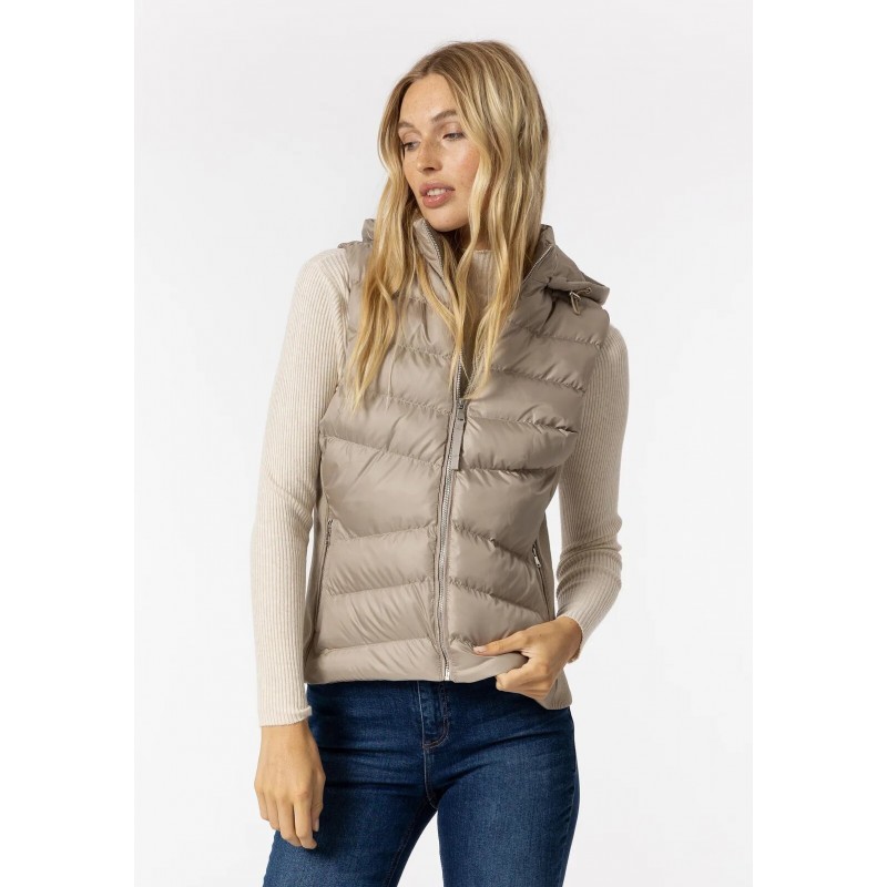 Tiffosi women's hooded vest (10053235-EVE-135-BEIGE)