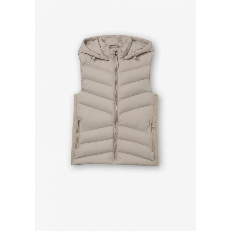 Tiffosi women's hooded vest (10053235-EVE-135-BEIGE)