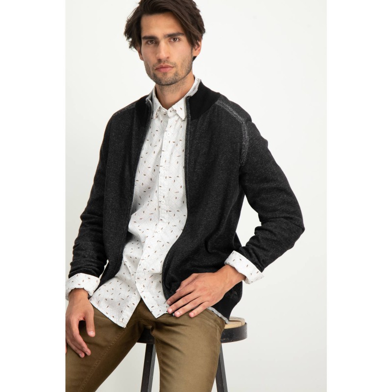 Garcia Jeans men's cardigan with zip closure (U81056-60-BLACK)