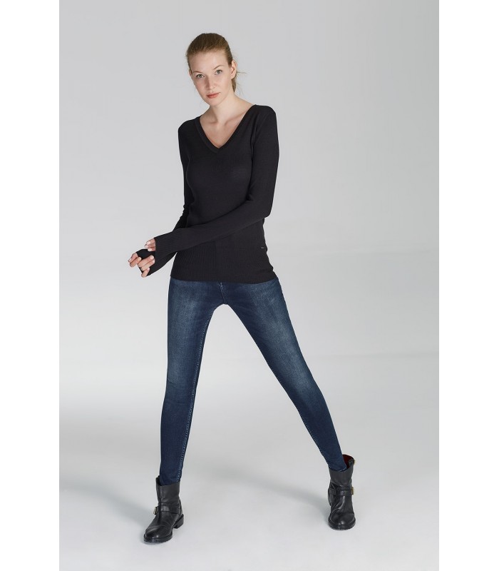 Women's pullover with a V neck Ltb (BEGANDA-X-200-BLACK)