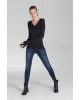 Women's pullover with a V neck Ltb (BEGANDA-X-200-BLACK)