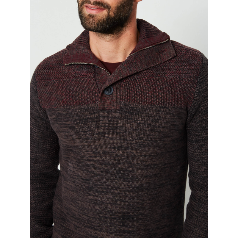 Men's pullover with standing collar Petrol Industries (M-FW18-KWR207-3093-BURGUNDY)