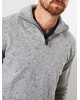 Men's pullover with a round neckline and a zip Petrol Industries (M-3000-KWC242-9038-LIGHT-GREY-MELEE)