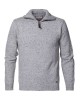 Men's pullover with a round neckline and a zip Petrol Industries (M-3000-KWC242-9038-LIGHT-GREY-MELEE)