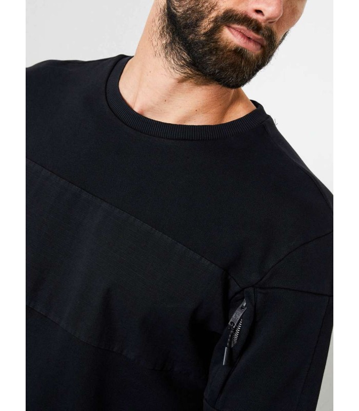 Petrol Industries men's sweatshirt with round neckline (M-3000-SWR332-9999-BLACK) 
