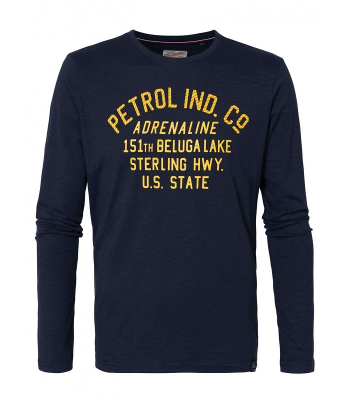 Petrol Industries men's long sleeve T-shirt with round neckline (M-3000-TLR606-5091-DEEP-NAVY)