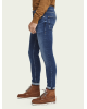 Παντελόνι με φερμουάρ σε mid-rise super slim γραμμή Scotch & Soda (156688-3776-BLAUW-SUNSET-BLUE)