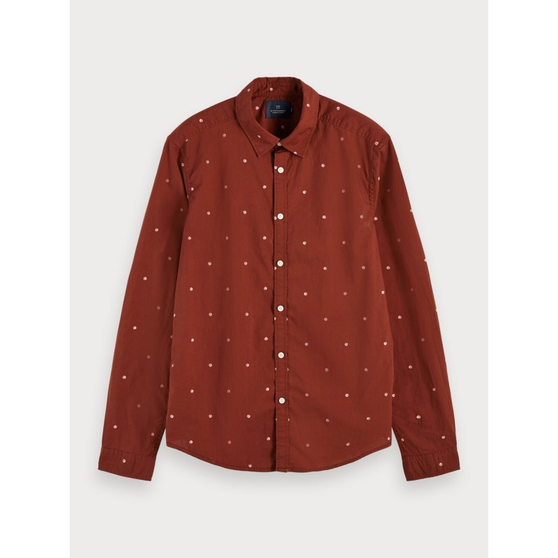 Men's long-sleeved shirt Scotch & Soda (156863-0020-COMBO-D-BRICK-RED)