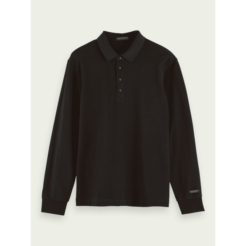 Men's polo shirt long sleeve Scotch & Soda (158580-0008-BLACK)