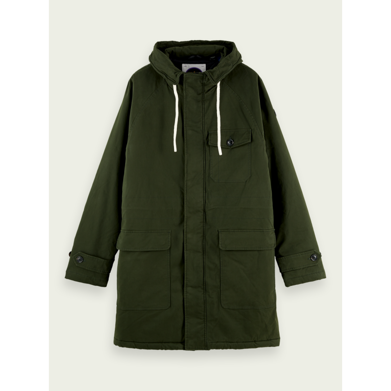 Men's parka double-face with hoodie Scotch & Soda (158269-0115-ARMY)