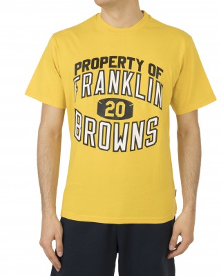 Franklin & Marshall men's T-shirt with round neckline (JM3054-000-1000P01-500-YELLOW)