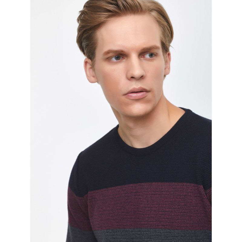 Men's striped pullover with a round neckline Ltb (WEJEPE-3439-18012)