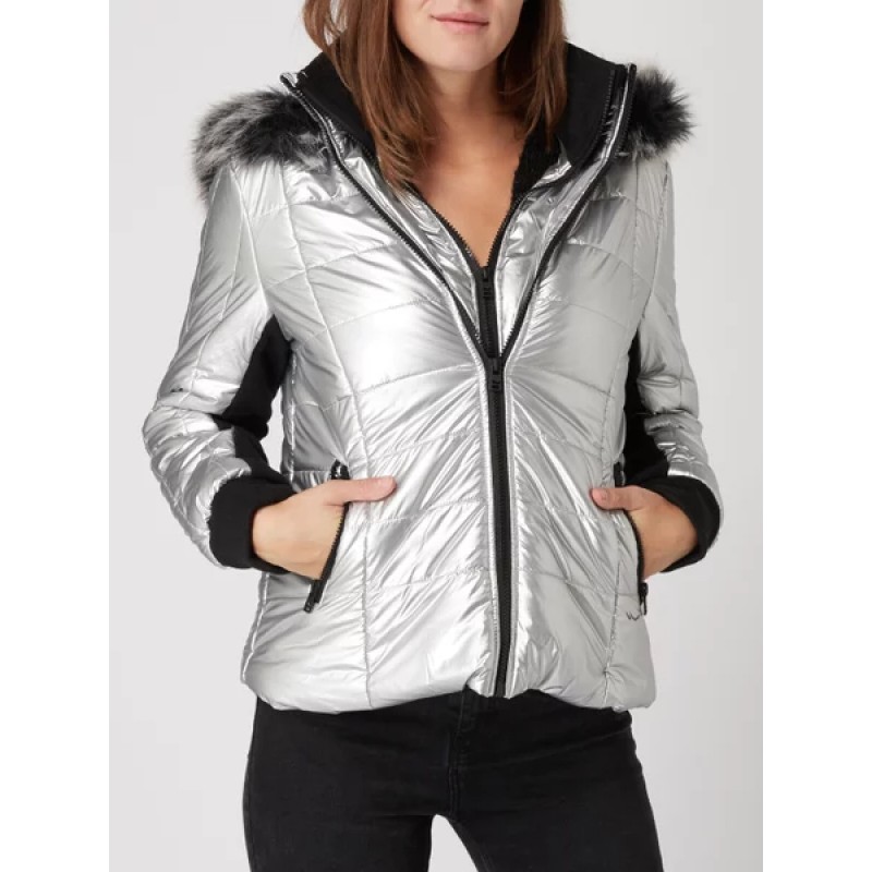 Ltb women's jacket with double zip and a hood (CEROFI-44024-SILVER-GREY)