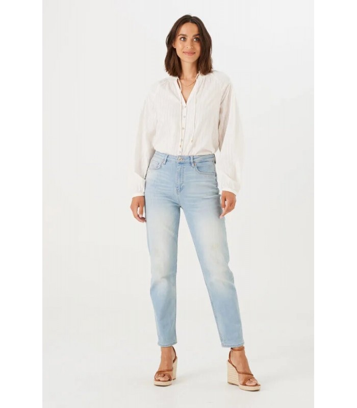 Παντελόνι γυναικείο ψηλόμεσο με φερμουάρ σε mom γραμμή Garcia Jeans (286-ISABELLA-4404-VINTAGE-USED-BLUE) 