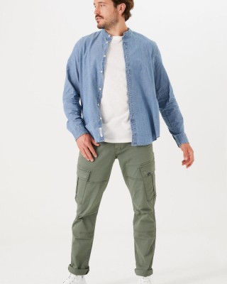 Πουκάμισο ανδρικό μακρυμάνικο με μαο γιακά Garcia Jeans (O41084-326-CHAMBRAY-BLUE)