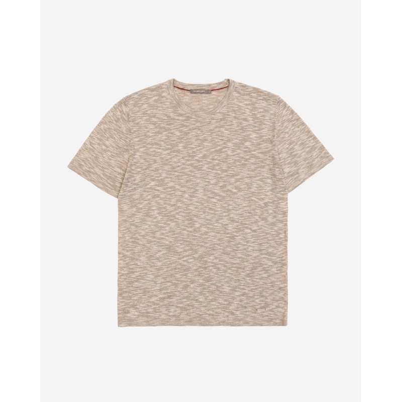 T-shirt ανδρικό πλεκτό με στρογγυλή λαιμόκοψη Gianni Lupo (GL33761-CORDA-BROWN)