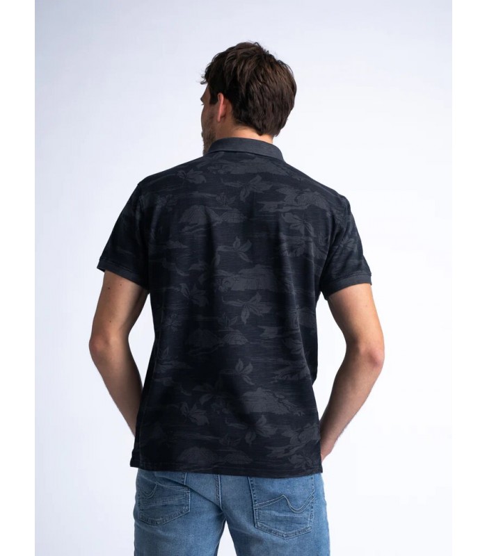 Πόλο T-shirt ανδρικό fullprint με δύο κουμπάκια Petrol Industries (M-1040-POL905-5082-PETROL-BLUE)
