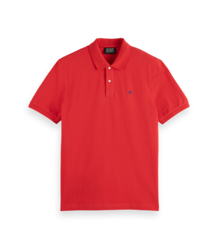 Πόλο T-shirt ανδρικό με δύο κουμπάκια Scotch & Soda (175557-1515-LOBSTER-RED)