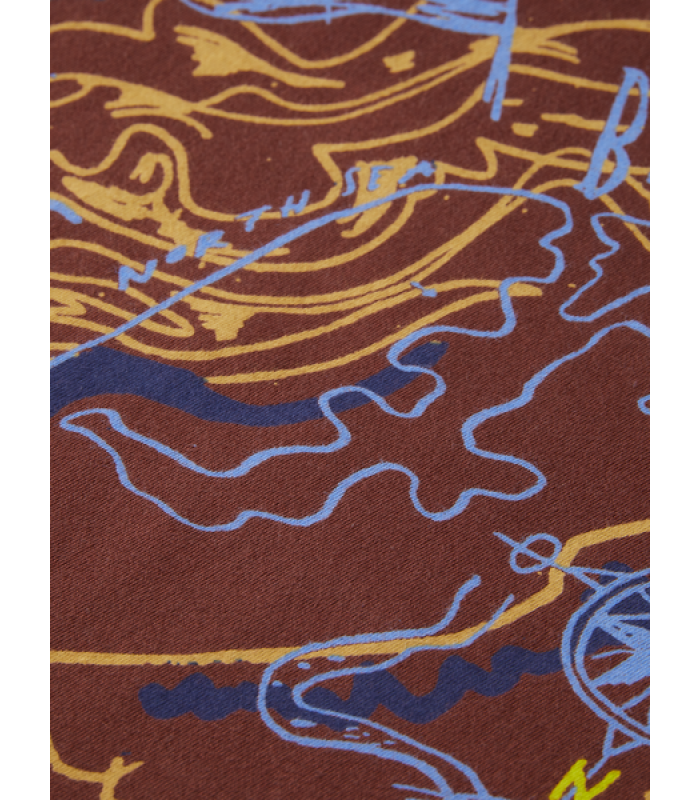 T-shirt ανδρικό με στρογγυλή λαιμόκοψη Scotch & Soda (175567-7111-DRIFTWOOD-SEA-MAP-BROWN)
