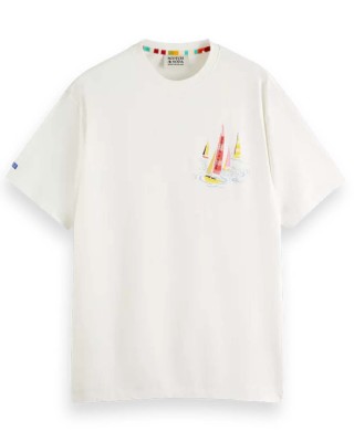 Men's T-shirt with a round neckline Scotch & Soda (175572-0006-WHITE)