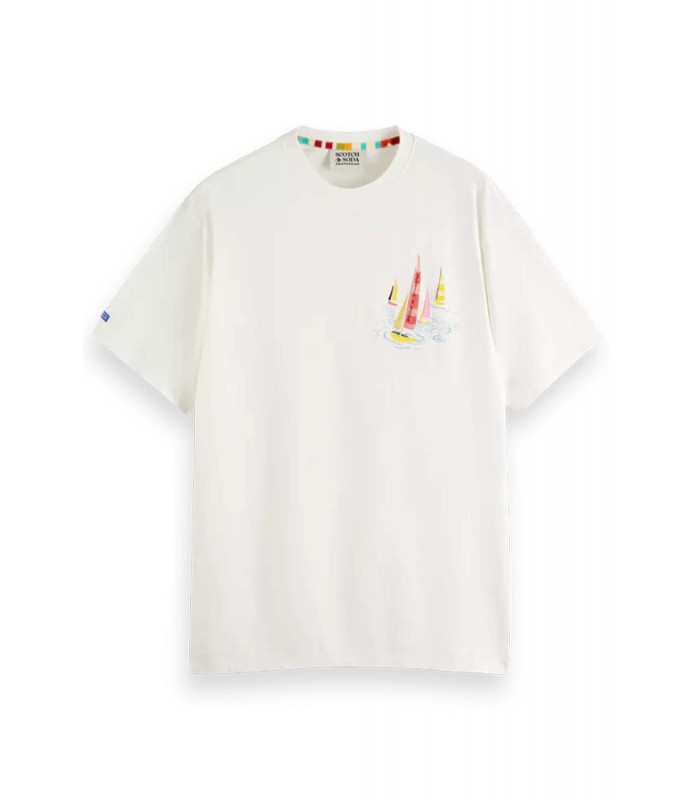 T-shirt ανδρικό με στρογγυλή λαιμόκοψη Scotch & Soda (175572-0006-WHITE)