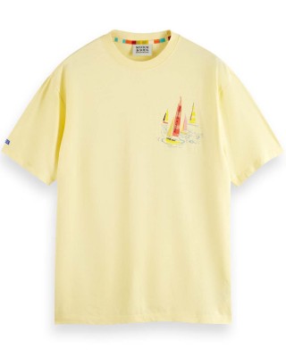 Men's T-shirt with a round neckline Scotch & Soda (175572-2146-FIRST-LIGHT-YELLOW)