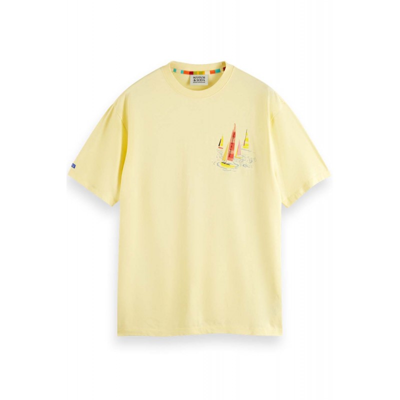 T-shirt ανδρικό με στρογγυλή λαιμόκοψη Scotch & Soda (175572-2146-FIRST-LIGHT-YELLOW)