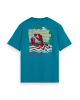 T-shirt ανδρικό με στρογγυλή λαιμόκοψη Scotch & Soda (175641-0716-PETROL-BLUE)