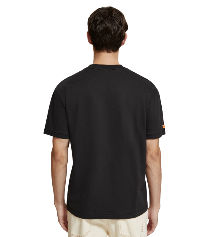 T-shirt ανδρικό με στρογγυλή λαιμόκοψη & κέντημα Scotch & Soda (175651-0008-BLACK)