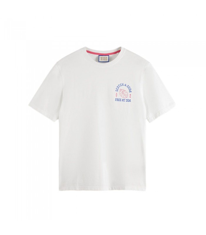 T-shirt ανδρικό με στρογγυλή λαιμόκοψη Scotch & Soda (176739-0006-WHITE)