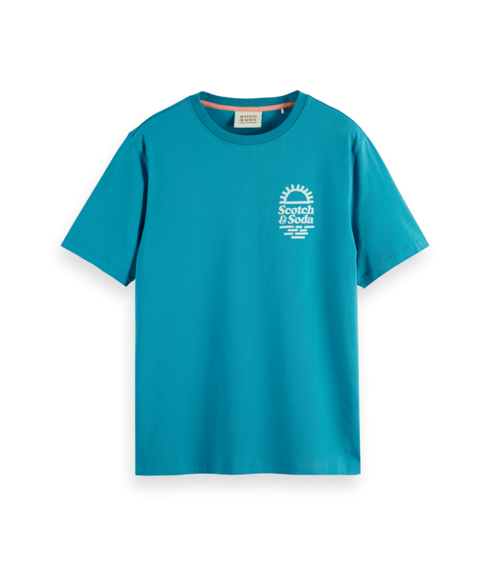 T-shirt ανδρικό με στρογγυλή λαιμόκοψη Scotch & Soda (176739-0716-PETROL-BLUE)