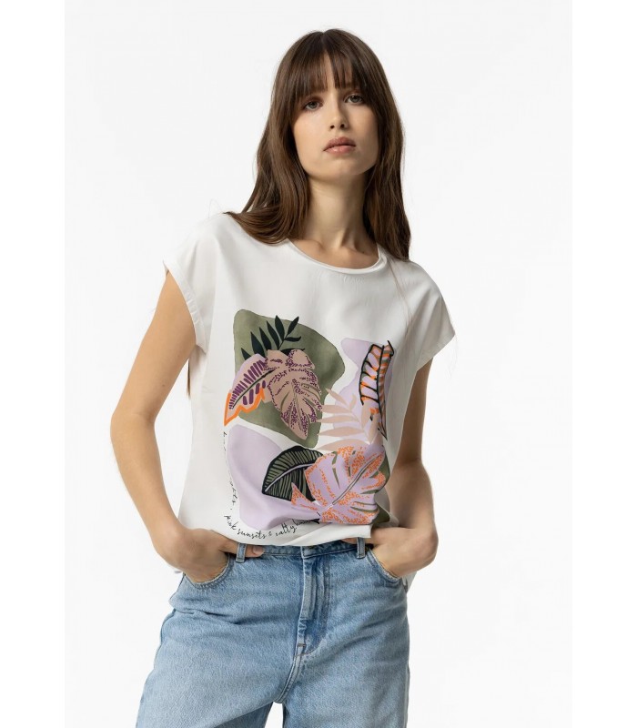 T-shirt γυναικείο με στρογγυλή λαιμόκοψη Tiffosi (10054234-MAE-110-OFF-WHITE)
