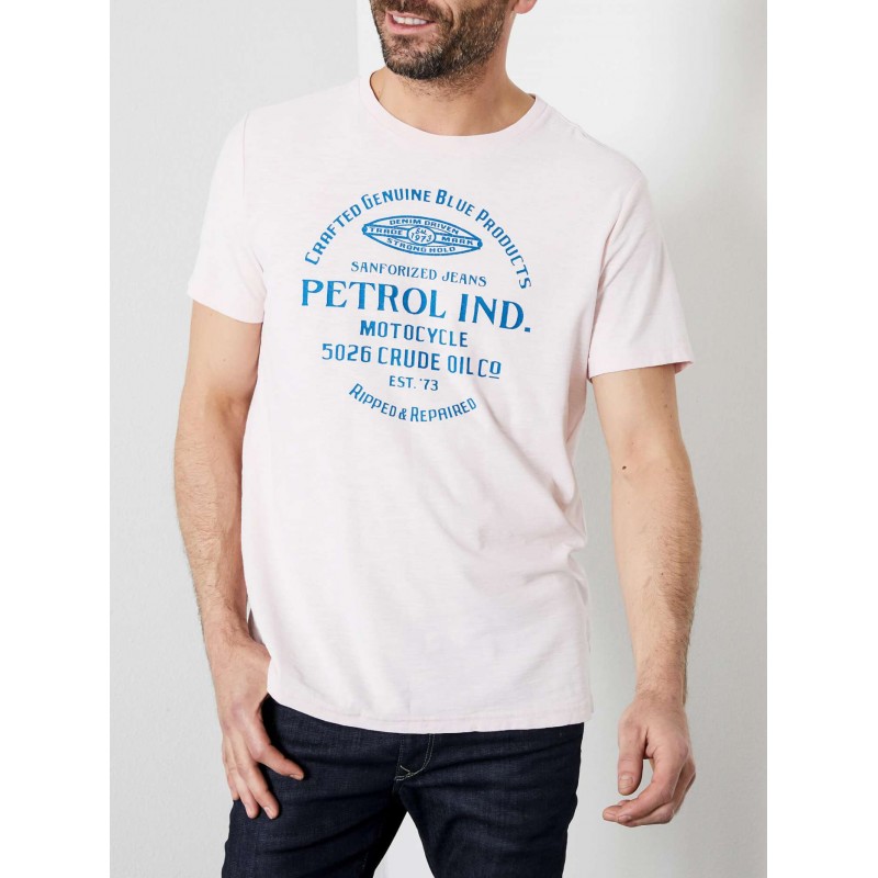 Petrol Industries men's T-shirt with round neckline (M-SS19-TSR605-PASTEL-PINK-3010) 