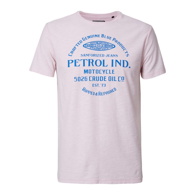 Petrol Industries men's T-shirt with round neckline (M-SS19-TSR605-PASTEL-PINK-3010) 
