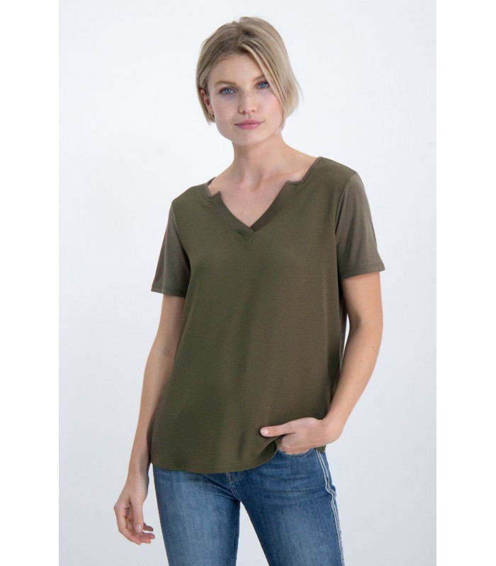 Garcia Jeans women's T-shirt with V neckline (GS000102-3297-OLIVE-GREEN)