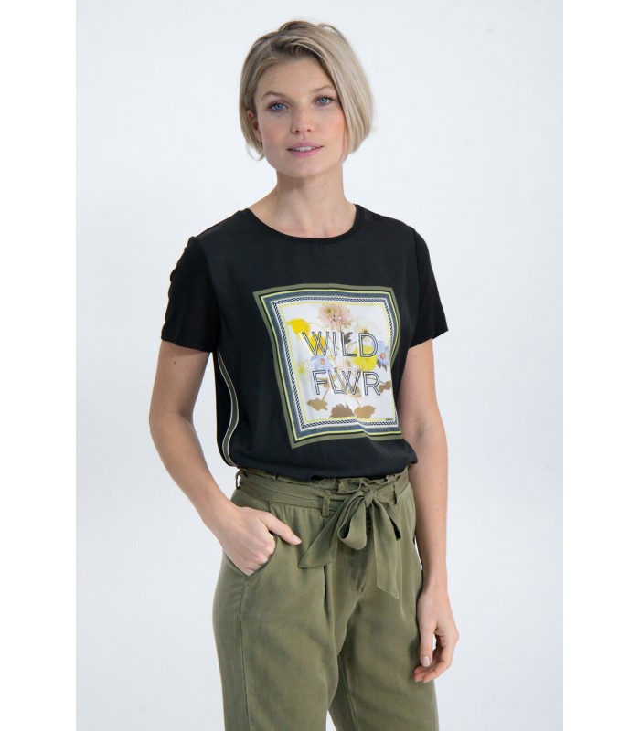 T-shirt γυναικείο με στρογγυλή λαιμόκοψη Garcia Jeans (M00005-60-BLACK)