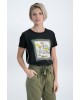 T-shirt γυναικείο με στρογγυλή λαιμόκοψη Garcia Jeans (M00005-60-BLACK)