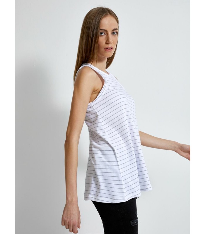 Ltb women's striped sleeveless top (CITOFE-82033-WHITE-GREY)